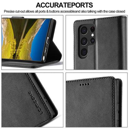 Business Leather Case for Samsung Galaxy S26 S25 Ultra S24 S23 FE S22 S21 S20 S10 Plus Note 20 + Flip Wallet Card Holder Cover