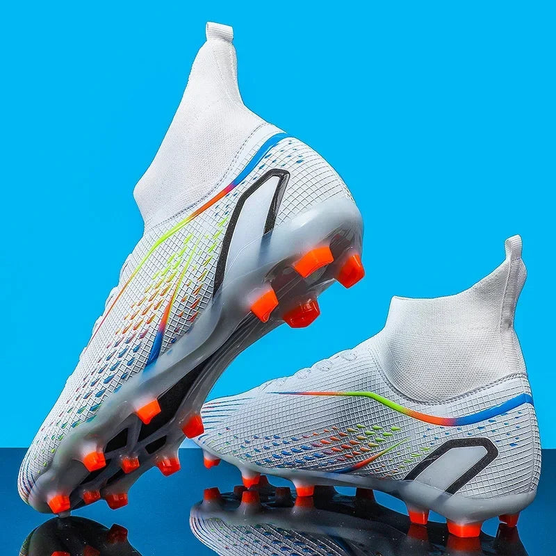 Men's Soccer Cleats High Ankle Turf Soccer Shoes | Professional Outdoor Sneakers 2024