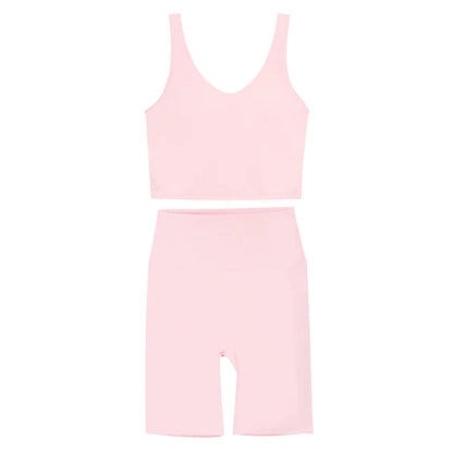 2026 Yoga Women's Bra With U-shaped Back Sets Fitness Running Summer Breathable Quick Drying Fixed Vest Five-point pants