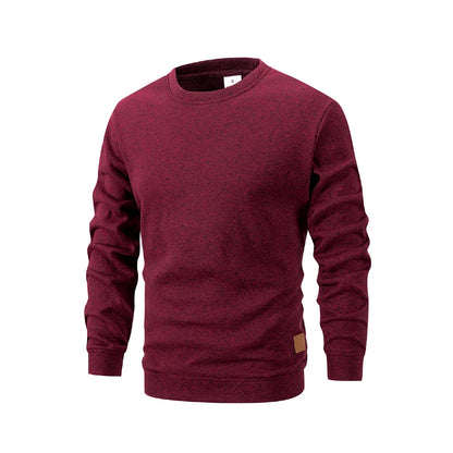 Men's  Autumn Long Sleeve Knit Pullover Solid Color Crewneck Warm Sweater Men Casual Loose Sweatshirt Street Sportswear