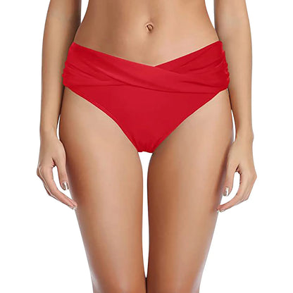 Women's Various Patterns Classic High Quality Low Waist Ruched Bikini Panties Fashionable Summer Thin Comfy Swimsuit Briefs