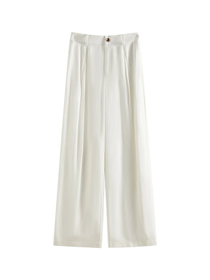 FSLE 2025 Summer Old Money Vest Wide-Leg Pants Set Vintage Tailored Two-Piece Adjustable Waist Eco Linen for Boardroom to Brunch