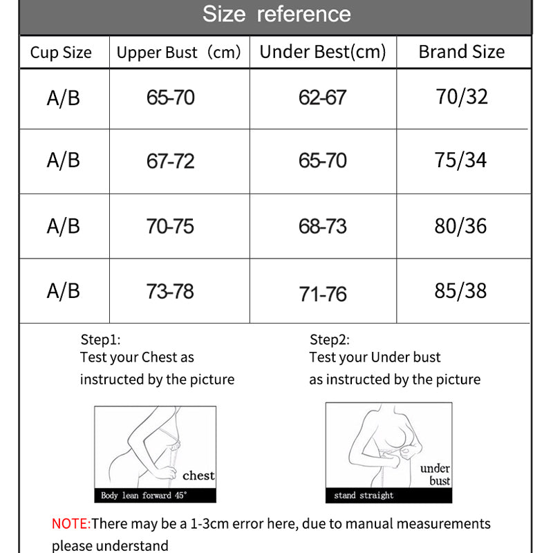 Seamless Push Up Bras - Wire Free A B Cup Bra With Adjustable Straps