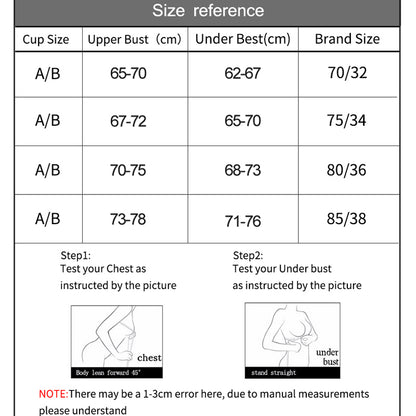 Seamless Push Up Bras - Wire Free A B Cup Bra With Adjustable Straps