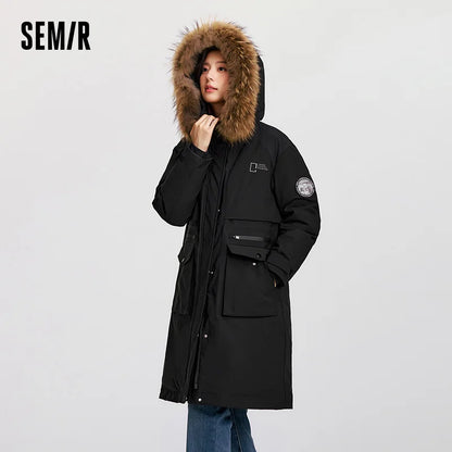 Women Goose Down Jacket | Waterproof Winter Coat with Thermal Insulation & Loose Fit Design