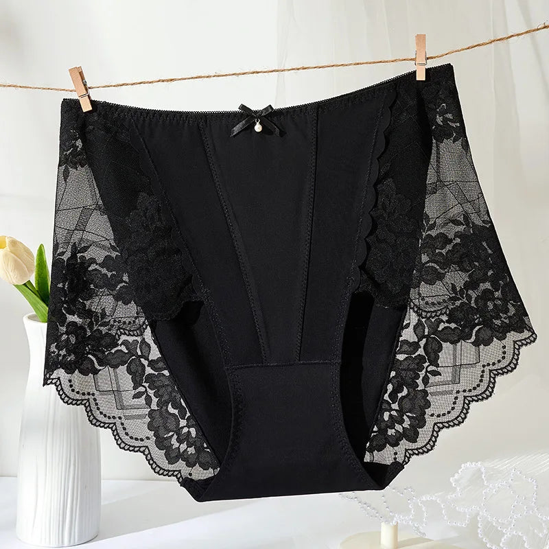 New Plus Size Lace Panties   High Waist Modal Underwear for Women 60-105kg Summer Thin  Sexy