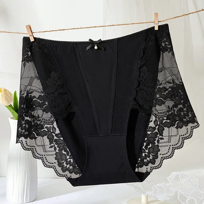 New Plus Size Lace Panties   High Waist Modal Underwear for Women 60-105kg Summer Thin  Sexy