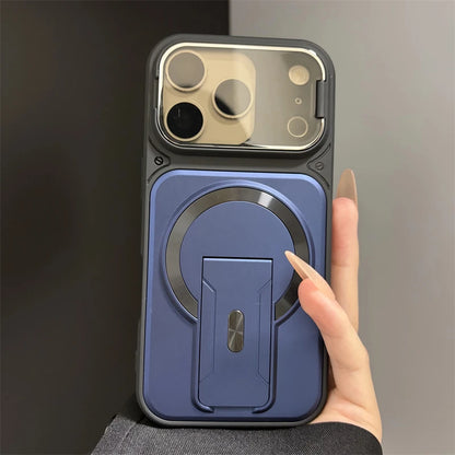 Fold Stand Magnetic Armor Case for iPhone 17 Air 16 15 14 Plus 13 12 11 Pro Max For Magsafe Camera Holder Lens Protection Cover