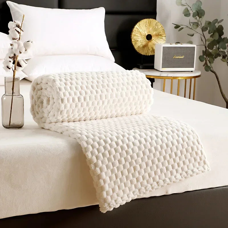 Ultra Soft Flannel Fleece Blanket - Large Warm Throw for Sofa or Bed Gray - ZOOMNSTORE
