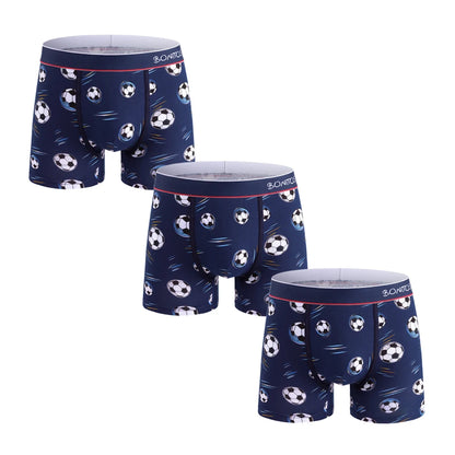 3pcs Print Men's Panties BONITOS Letter Waistband Boxer Briefs Cotton Underwear Mens Boxers Classic Men Underpants