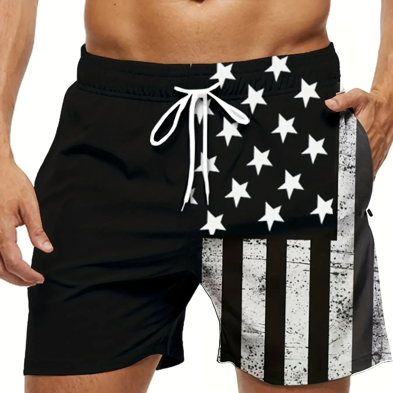 Men's Swim Shorts | Lightweight Polyester Beach Shorts - Sporty, Quick Dry Swimwear