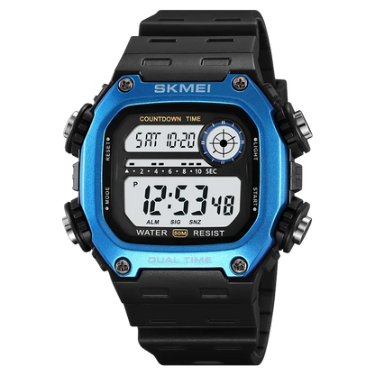 Digital Sport Watch - Waterproof Wristwatch With Countdown Timer & Alarm Function