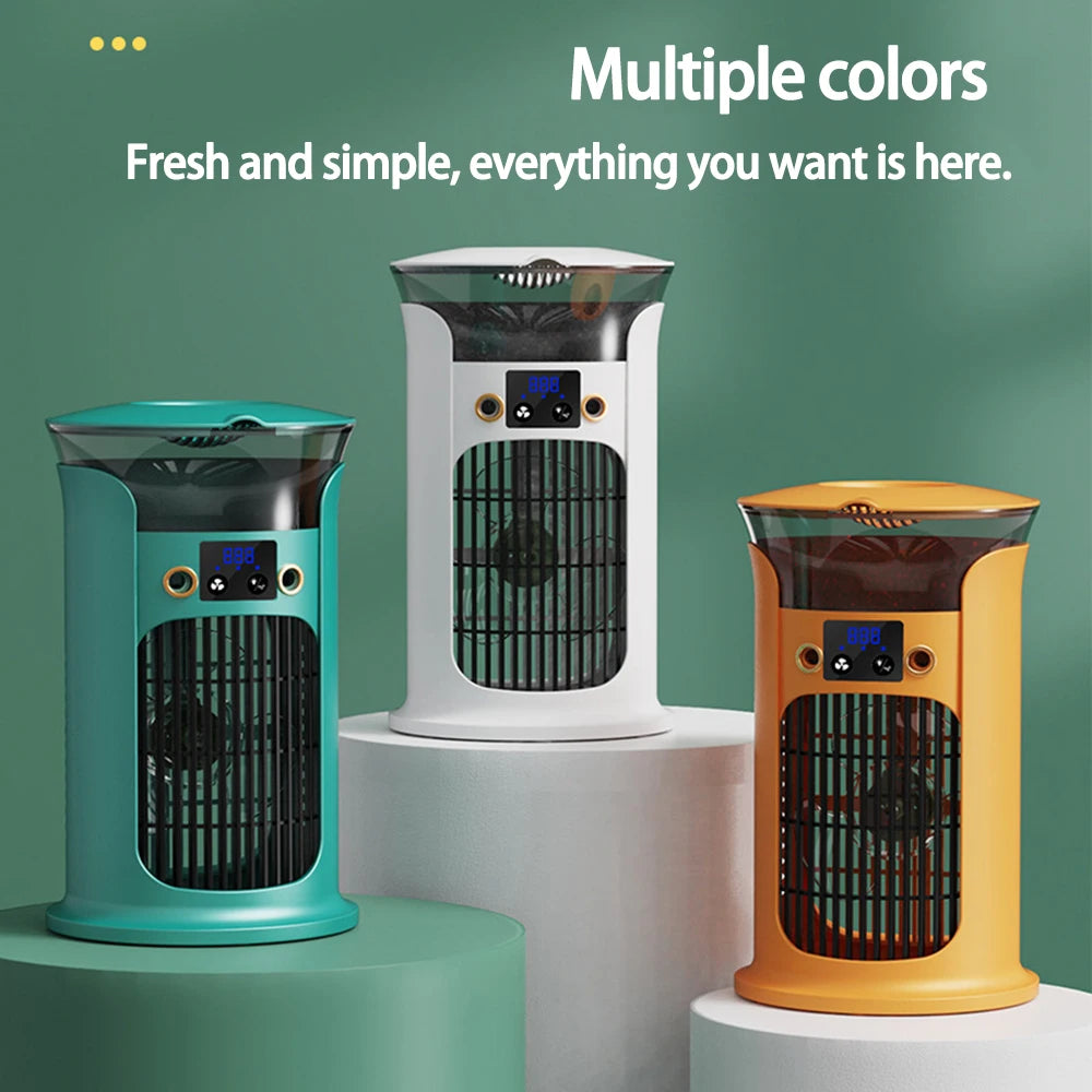 Mute Desktop USB Mini Portable Air Conditioner Fan for Room Home Camping Humidifier Water Mist Cooling Fan Night Lamp Air Cooler