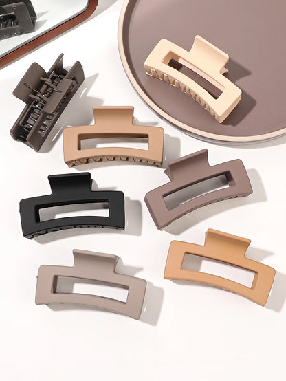 7Pcs 3.4" Medium Square Hair Claw Clips for Women Thick Thin Hair,Strong Hold Matte Banana Jaw Clips Hair Accessories