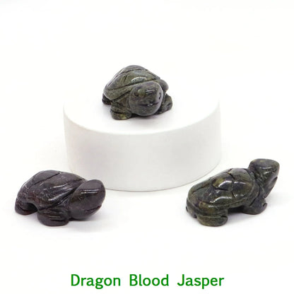 1.2" Mini Natural Crystal Stone Turtle Statue Reiki Healing Tortoise Figurine Amulet Fengshui Sculpture for Home Office Decor