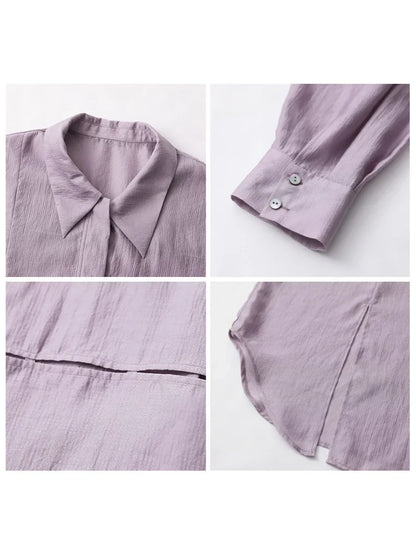 CHIC VEN Women Thin Shirt Long Sleeve Casual Loose Slightly Transparent Cool Blouses Woman Solid Design Female Top Summer 2026
