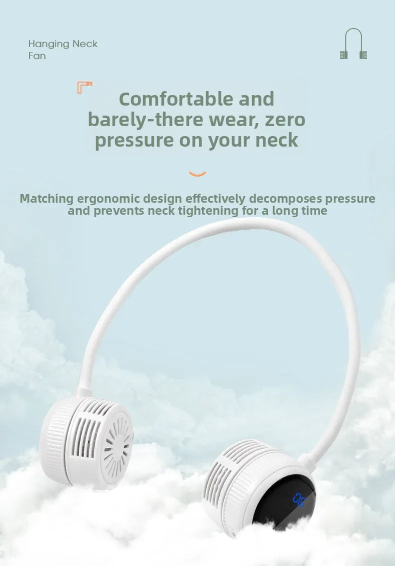 New Hanging Neck Fan Portable Cooling Fan Air Cooler Usb Leafless Bladeless Neckband Mini Rechargeable Electric Fans