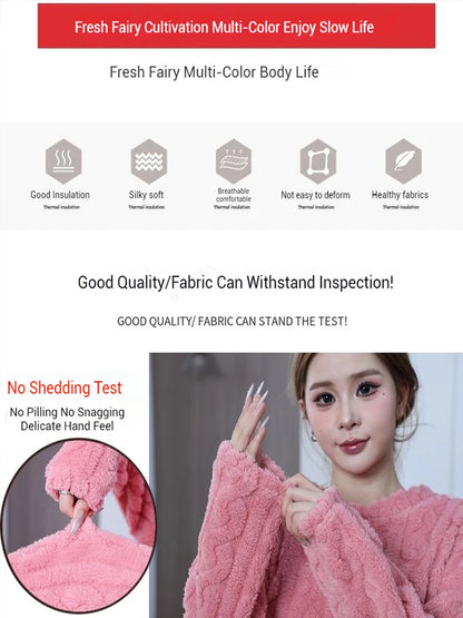 Ultra Soft Warm Coral Fleece Pajama Set Lightweight Fluffy Winter Loungewear Sleepwear For Women Cozy Home Suit Winter Style New