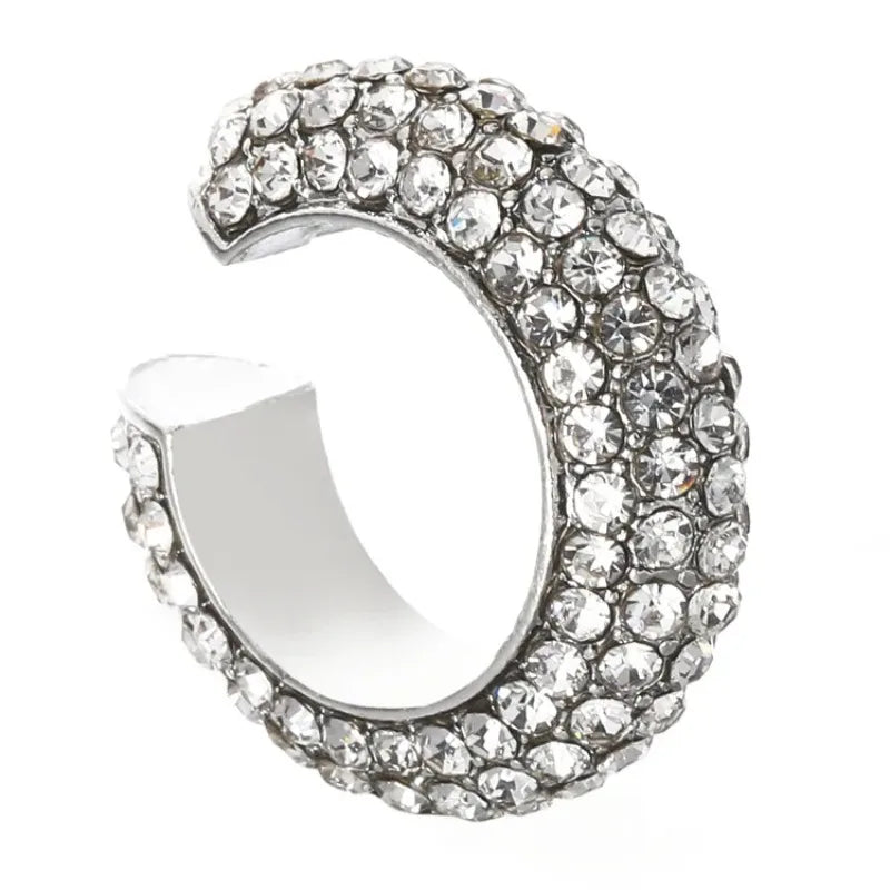 2025 New Fashion Pearl Ear Cuff Bohemia Stackable C Shaped CZ Rhinestone Small Earcuffs Clip Earrings for Women Wedding Jewelry