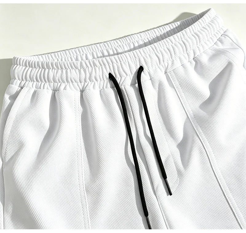 2026 New Men Multi Pocket Cargo Capri Shorts Loose Fit Daily Street Travel Outdoor Casual Drawstring Waist Cropped Short Pants