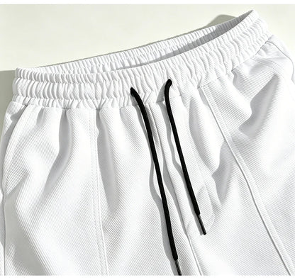 2026 New Men Multi Pocket Cargo Capri Shorts Loose Fit Daily Street Travel Outdoor Casual Drawstring Waist Cropped Short Pants