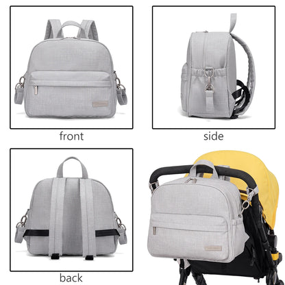 Soboba Stylish Diaper Backpack for Women Solid Fashion Waterproof Large Capacity Multi-funcional Nappy Changing Bag with 2 Strap