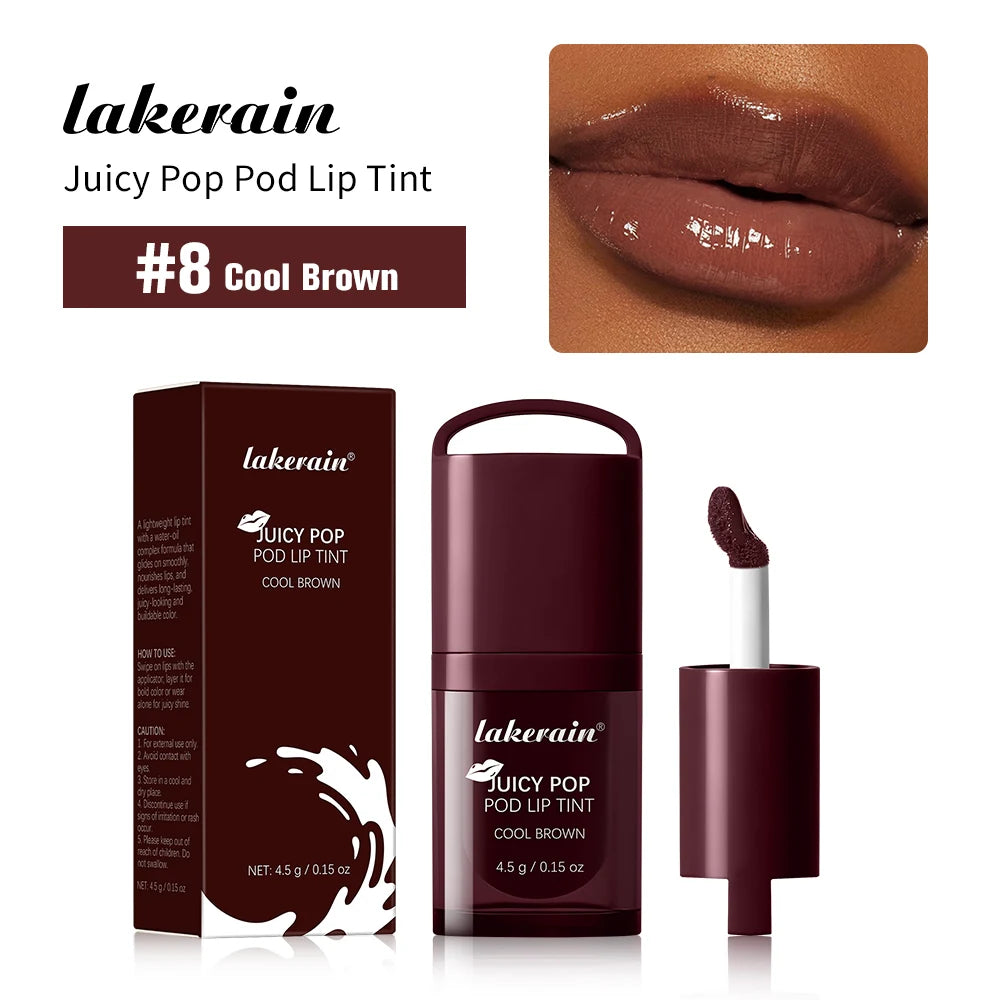 Juicy Box Shape Lip Tint Gloss Moisturizing Lightweight & Non-Sticky Lip Staion Long-Lasting High Shine Finish Lips Makeup