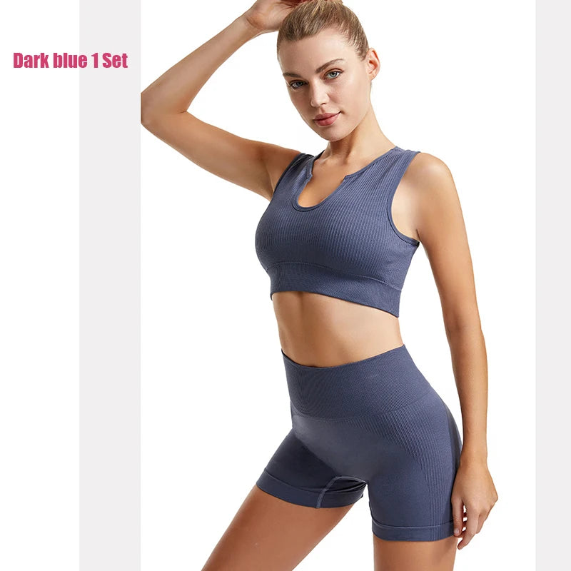 Peach Butt Fitness Fast Dry Running Sports Tight Yoga Shorts Lady's Shock Proof Yoga Beauty Vest Fitness Sports Bra Set