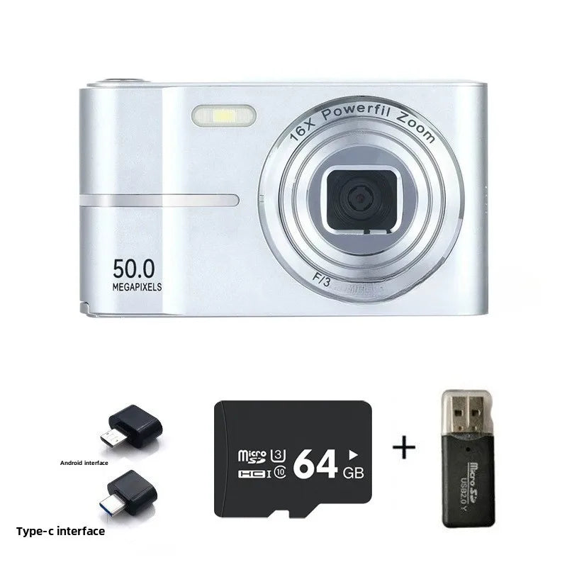 Portable Digital Camera - 44MP Compact Camera with 16x Zoom & 2.4 Inch LCD Screen