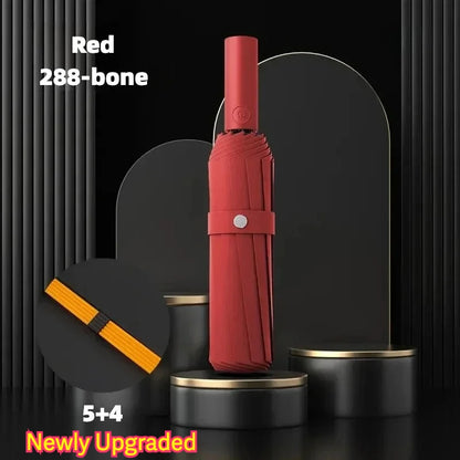Stormproof Windproof Automatic Folding Rain Umbrella for Men, Large Strong Reinforced 288 Bone, Sun UV UPF50+ Parasol