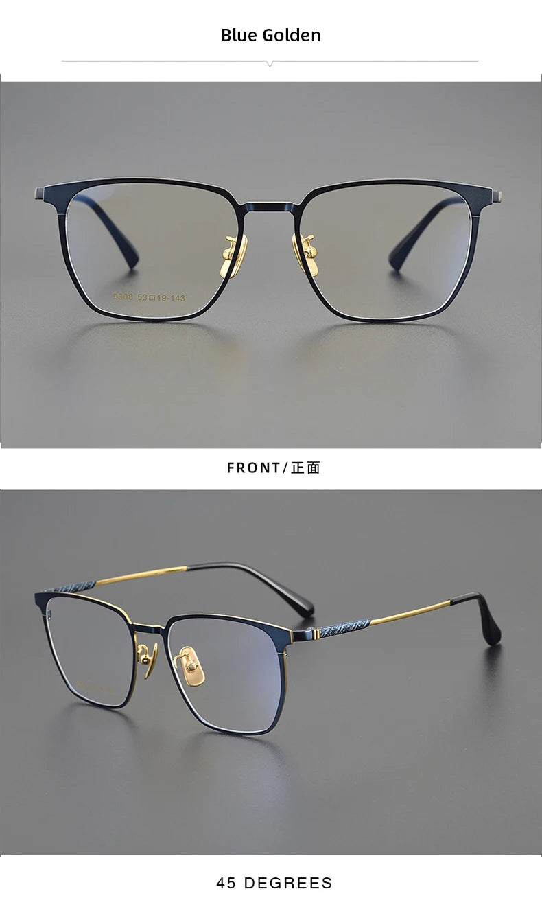 Titanium Reading Glasses - Ultralight Square Frame With Photochromic Lenses
