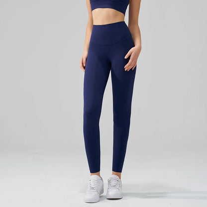 SOISOU Nylon Yoga Pants Gym Leggings Women Girl Fitness Soft Tights High Waist Elastic Breathable No T Line Sports Pants