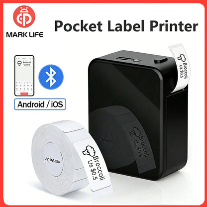 Marklife P15 Mini Thermal Printer Bluetooth Label Printer For Gift/Price/Tag/Sticker/Marking/ Home/Office/ School As D110/D30