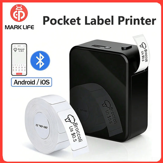 Marklife P15 Mini Thermal Printer Bluetooth Label Printer For Gift/Price/Tag/Sticker/Marking/ Home/Office/ School As D110/D30