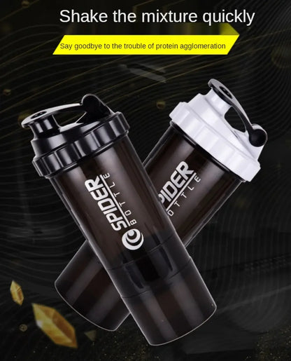 3 Layers Shaker Protein Bottle Powder Shake Cup Large Capacity Water Bottle Mixing Cup Body Building Exercise Mixing Bottle