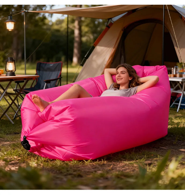 Portable Air Sofa Waterproof Fast Inflatable Lounger for Beach Camping Picnic Lightweight Durable Lazy Couch with Carry Bag
