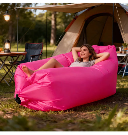 Portable Air Sofa Waterproof Fast Inflatable Lounger for Beach Camping Picnic Lightweight Durable Lazy Couch with Carry Bag