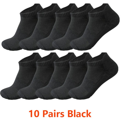 Ankle Socks Men Women - 10 Pairs Breathable Cotton Mesh Running Socks for Summer