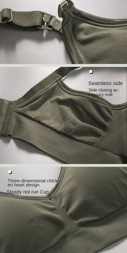 Summer Maternity Women Wire-free Nursing Bra For Premama Front Clip Adjustable Lift & Support Everyday Pregnancy Seamless Bras