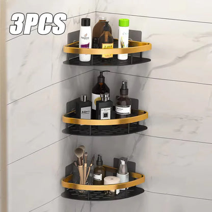 Wall-Mounted Bathroom Corner Shelf - Non-Perforated Shower Storage Organizer