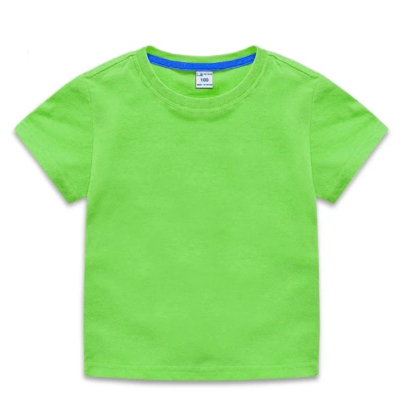 Summer Kids Tops Tees Baby Kids Tshirts Blouse Clothes 24M 2-10Years 10 Colors Solid Children T-shirt for Boys Girls Cotton