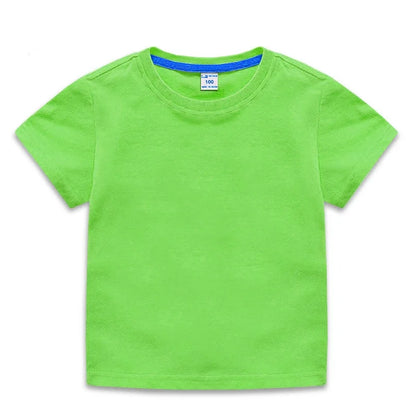 Summer Kids Tops Tees Baby Kids Tshirts Blouse Clothes 24M 2-10Years 10 Colors Solid Children T-shirt for Boys Girls Cotton