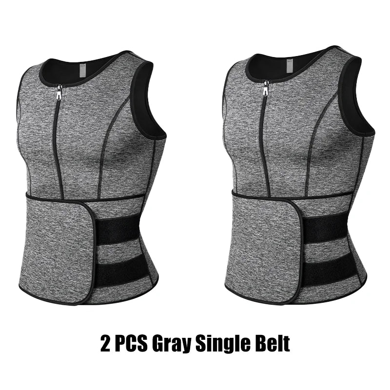 Men Body Shaper Vest – Waist Trainer Shirt | Slimming Compression Undershirt Sauna Sweat Vest