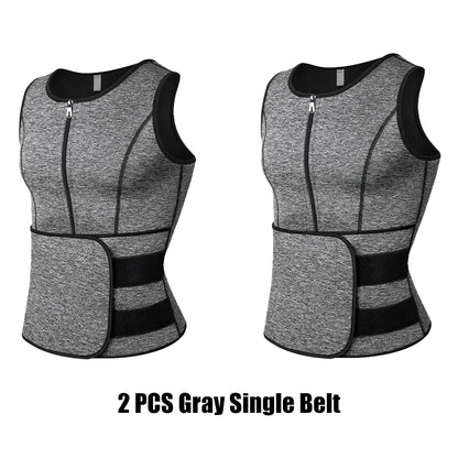 Men Body Shaper Vest – Waist Trainer Shirt | Slimming Compression Undershirt Sauna Sweat Vest