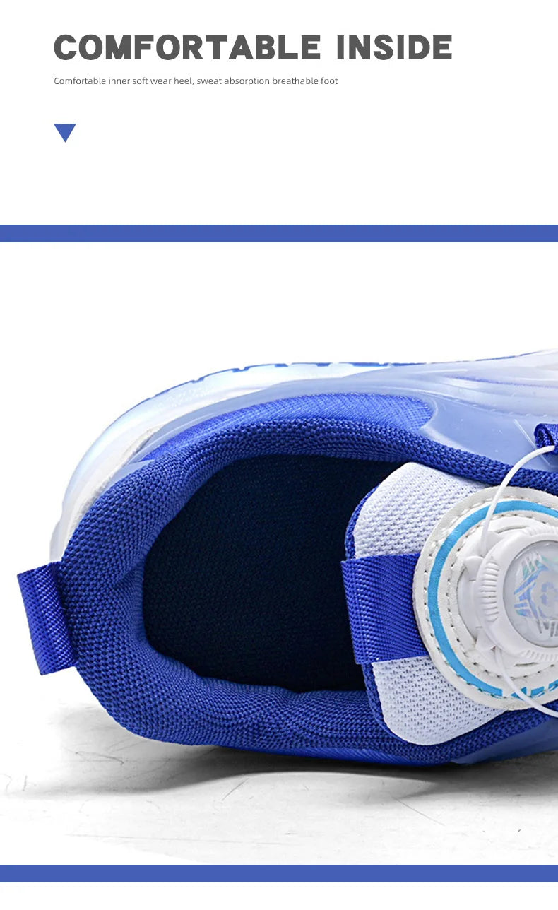Children Roller Skate Shoes - LED Light Sneakers with USB Charging & Durable TPR Outsole