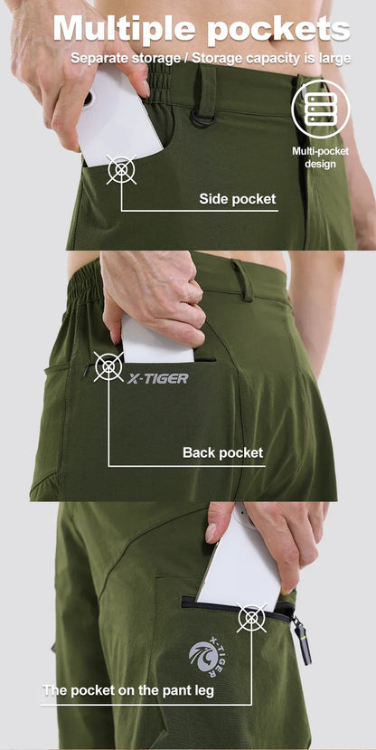 Mountain Bike Shorts – Breathable Multi-Pocket Cycling Shorts with Elastic Waistband