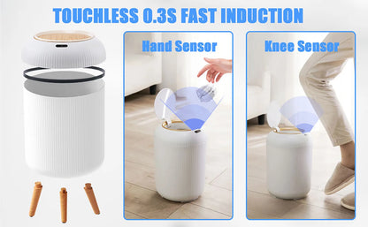 Smart Motion Sensor Trash Can - Automatic Plastic Bin for Home  Office