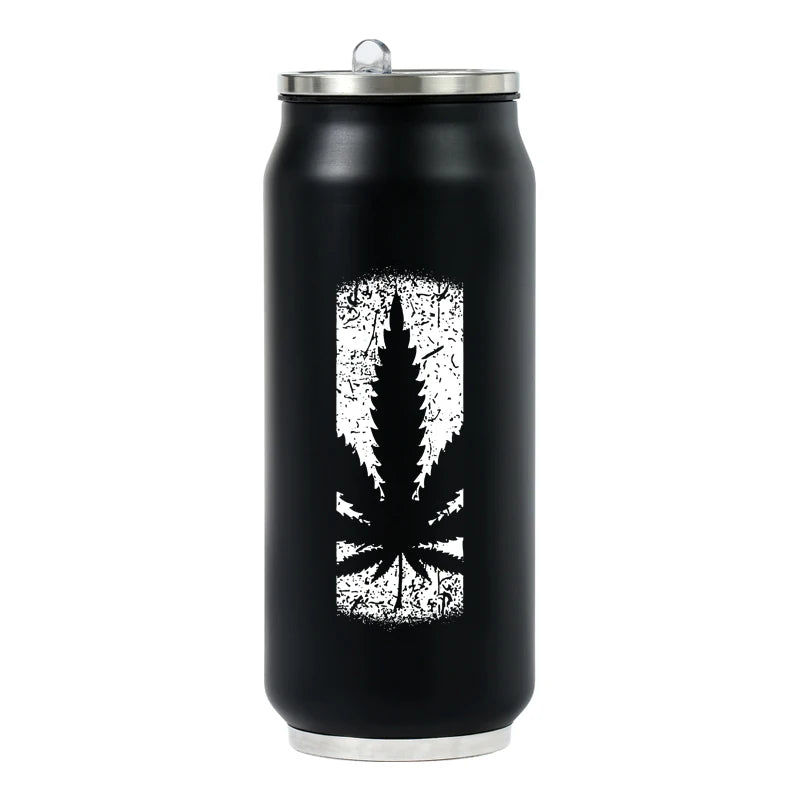 500ML 304 Stainless Steel Cola Can Thermos Custom LOGO Vacuum Cup Flask Portable Double Layers Straw Cup Water Bottle Mug