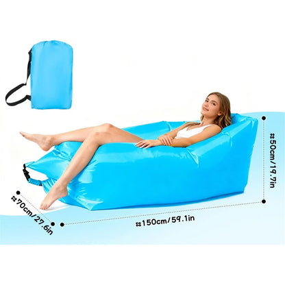 Portable Air Sofa Waterproof Fast Inflatable Lounger for Beach Camping Picnic Lightweight Durable Lazy Couch with Carry Bag