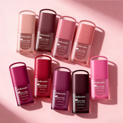 Juicy Box Shape Lip Tint Gloss Moisturizing Lightweight & Non-Sticky Lip Staion Long-Lasting High Shine Finish Lips Makeup